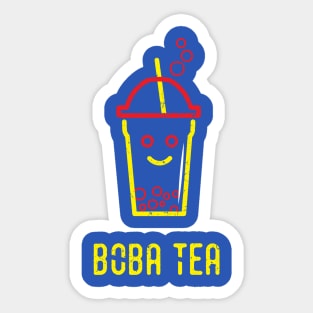 Boba Tea Red and Yellow Sticker